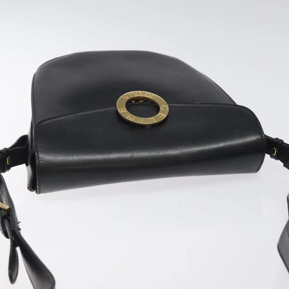 CELINE Shoulder Bag Leather Black Gold Auth - Picture 7 of 16